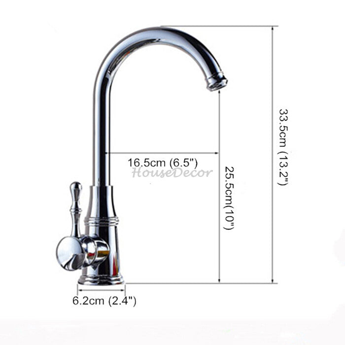 Chrome kitchen sink mixer tap swivel spout additional view