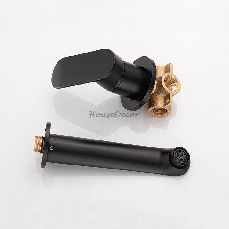 Modern bath shower mixer tap wall mounted design detail view