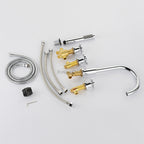 Chrome bath shower mixer tap deck mounted design additional view