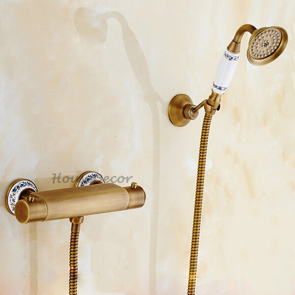 Antique Brass bath shower mixer tap wall mounted design main view