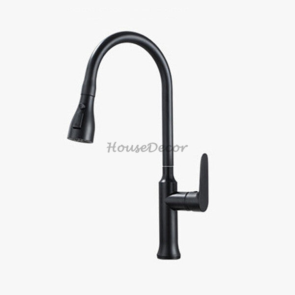 Modern kitchen sink mixer tap pull out spray detail view