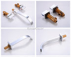 Chrome bath shower mixer tap waterfall spout detail view