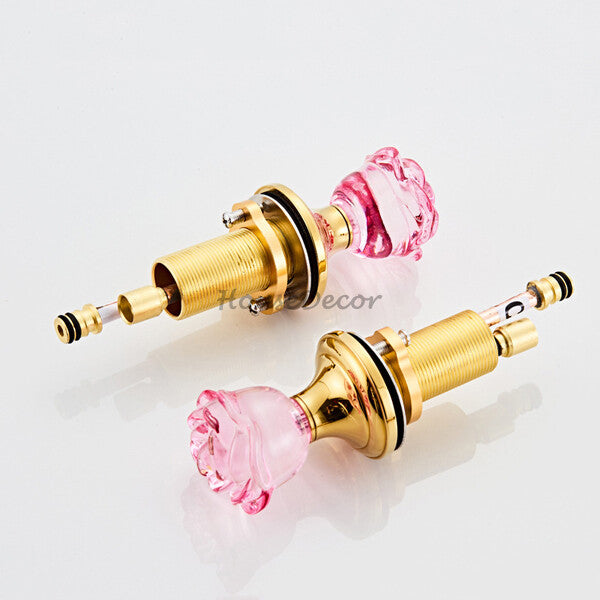 Brass bathroom basin mixer tap 3 hole installation additional view