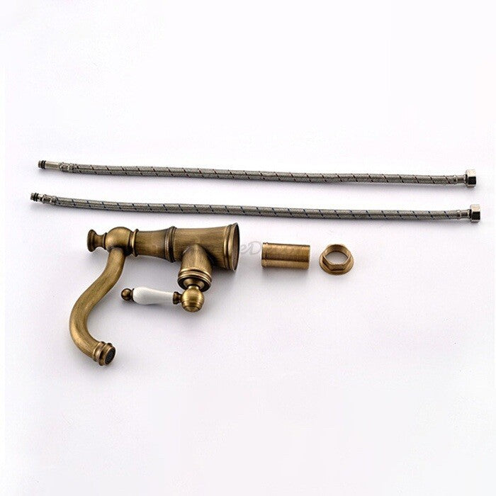 Antique Brass bath shower mixer tap swivel spout additional view