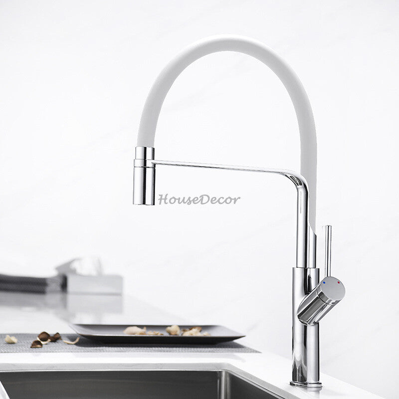 Modern kitchen sink mixer tap swivel spout additional view