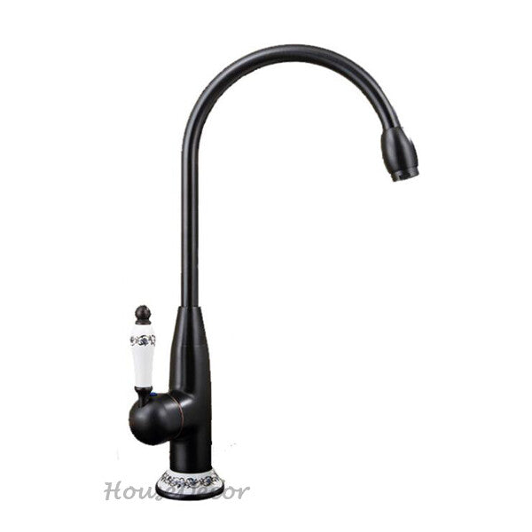 Antique Brass bathroom basin mixer tap swivel spout detail view