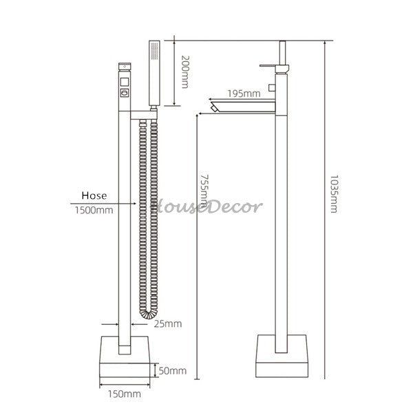 Modern bath shower mixer tap handheld shower set additional view