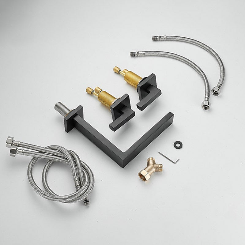 Modern bath shower mixer tap dual handle control additional view