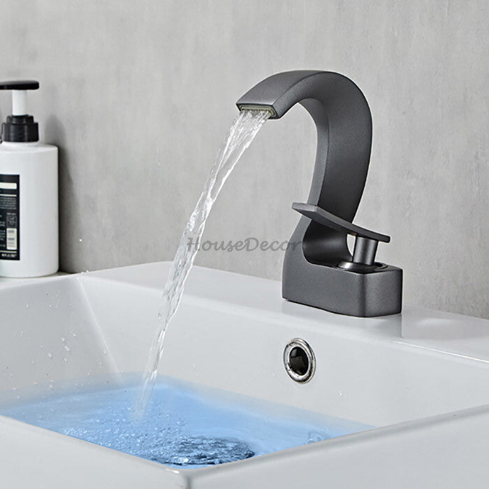 Modern bath shower mixer tap waterfall spout additional view