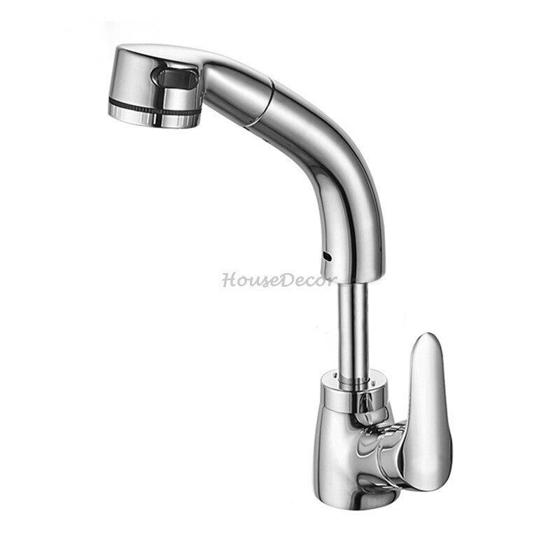 Modern bath shower mixer tap pull out spray detail view