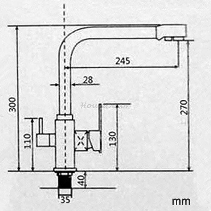 Modern kitchen sink mixer tap swivel spout additional view