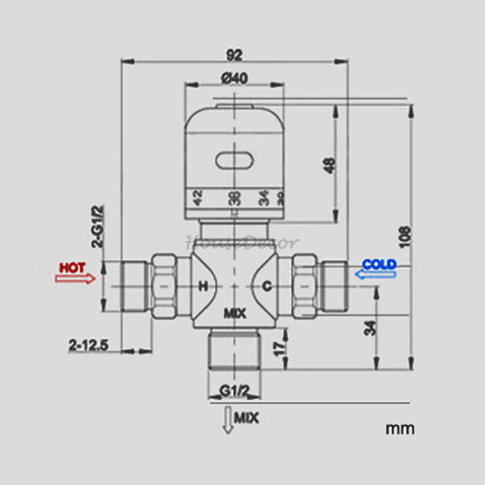 Modern bath shower mixer tap thermostatic control additional view