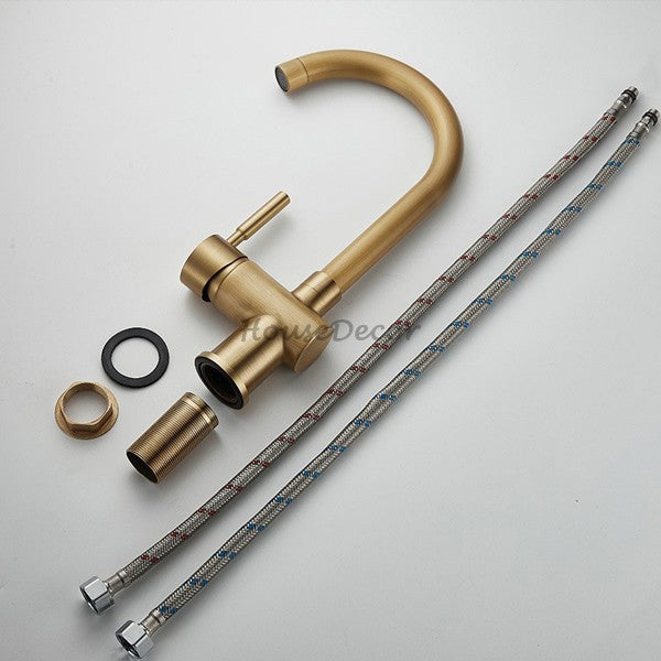 Antique Brass bath shower mixer tap swivel spout additional view