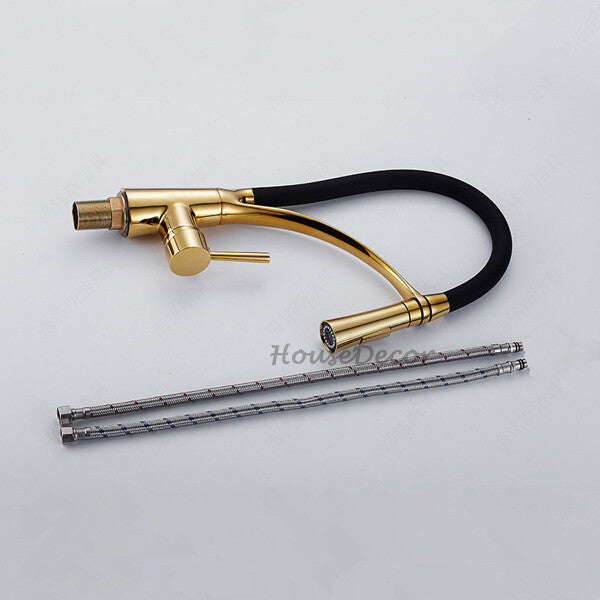 Gold Brass kitchen sink mixer tap swivel spout additional view