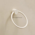 White towel ring wall mounted design detail view