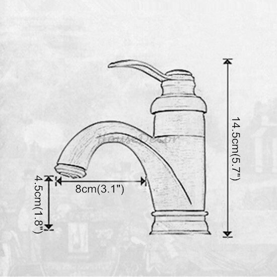Antique Brass bath shower mixer tap single lever control detail view