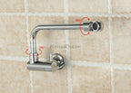 Chrome kitchen sink mixer tap swivel spout detail view