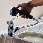 Black bath shower mixer tap pull out spray additional view