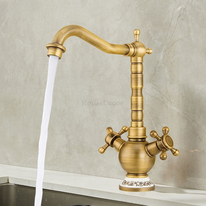 Modern kitchen sink mixer tap swivel spout main view