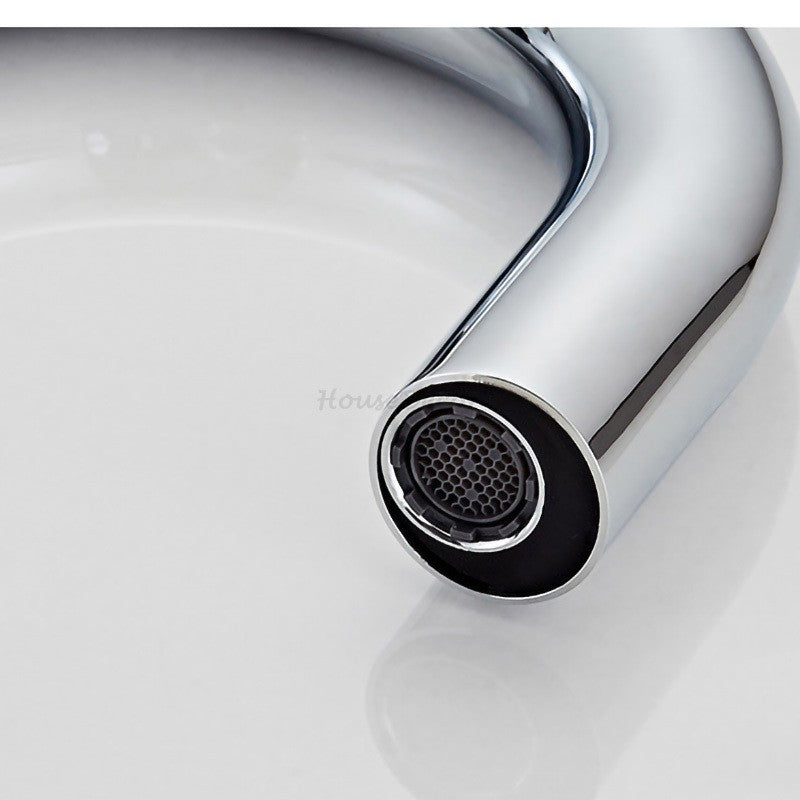 Modern bathroom basin mixer tap detailed product view additional view