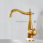 Gold Ceramic bath shower mixer tap deck mounted design additional view