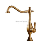 Antique Brass kitchen sink mixer tap swivel spout main view