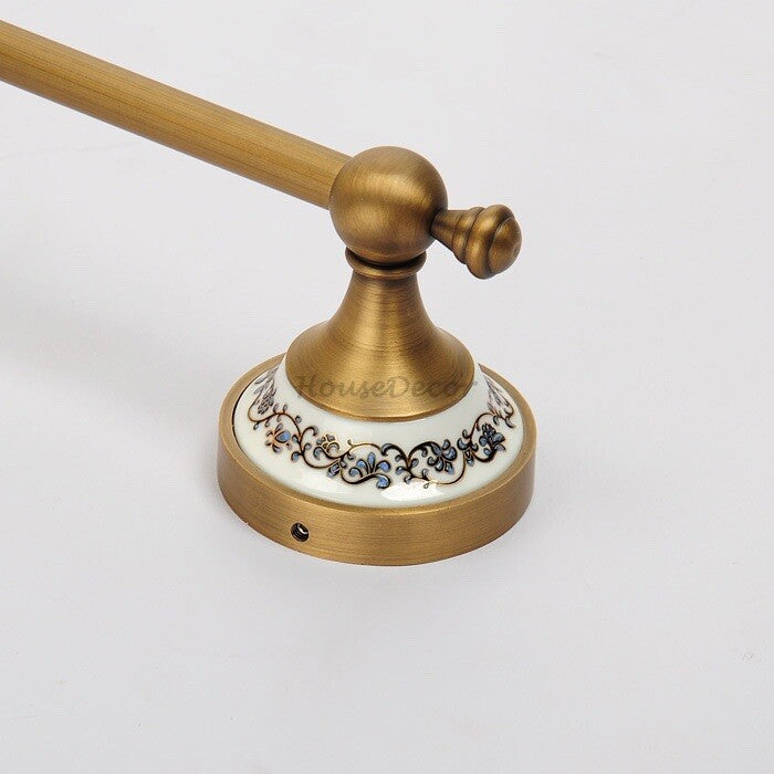 Antique Brass towel rack wall mounted design detail view