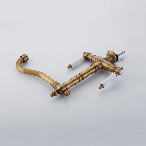 Modern Ceramic kitchen sink mixer tap swivel spout detail view