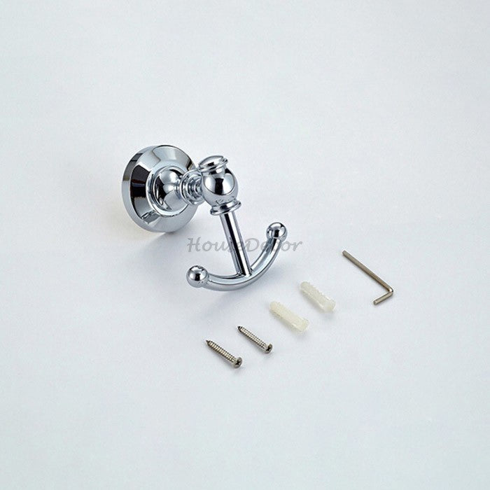 Polished Chrome robe hook wall mounted design detail view