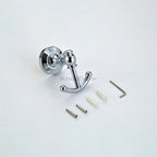 Polished Chrome robe hook wall mounted design detail view
