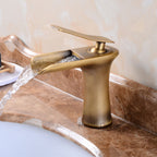 Antique Brass bath shower mixer tap waterfall spout main view