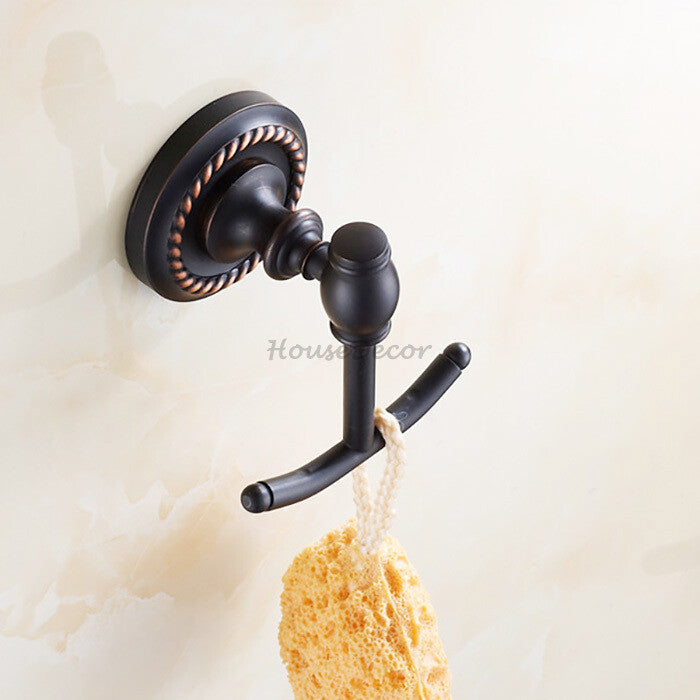 Black Brass robe hook wall mounted design main view