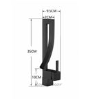 Black bath shower mixer tap waterfall spout additional view