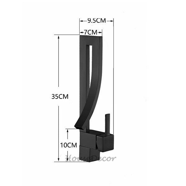 Black bath shower mixer tap waterfall spout additional view