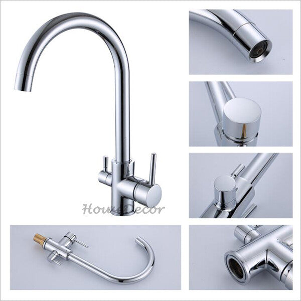 Chrome kitchen sink mixer tap detailed product view detail view