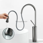 Modern bath shower mixer tap pull out spray main view