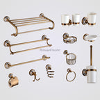 Antique Brass towel rack wall mounted design main view