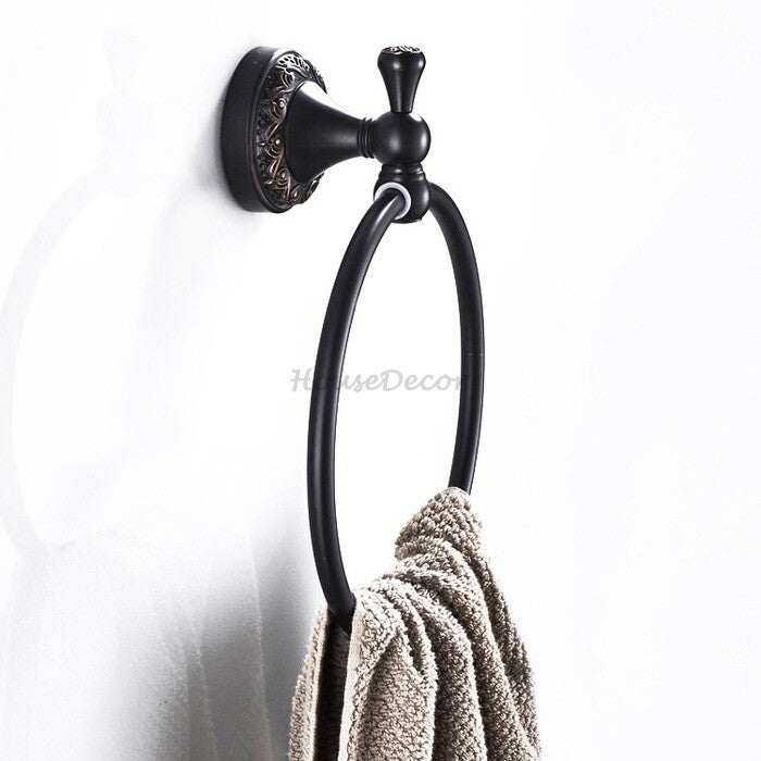 Black towel ring detailed product view detail view