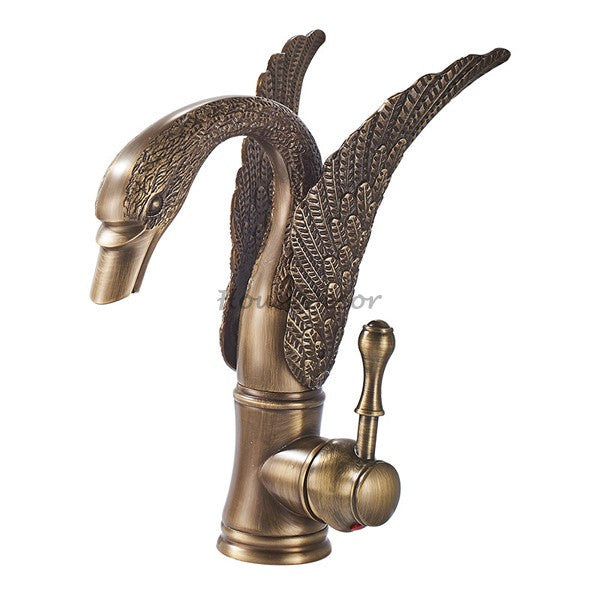 Antique Brass bathroom basin mixer tap detailed product view main view