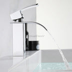 Chrome bath shower mixer tap waterfall spout main view
