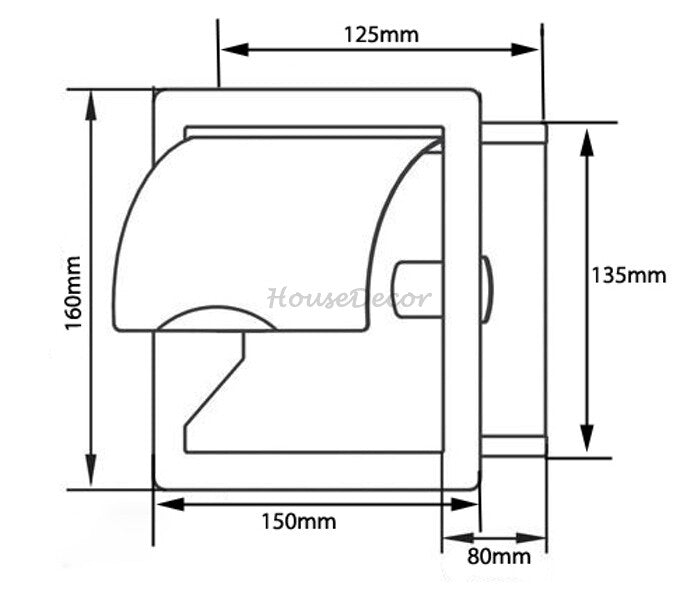 Modern Stainless Steel toilet paper holder detailed product view additional view