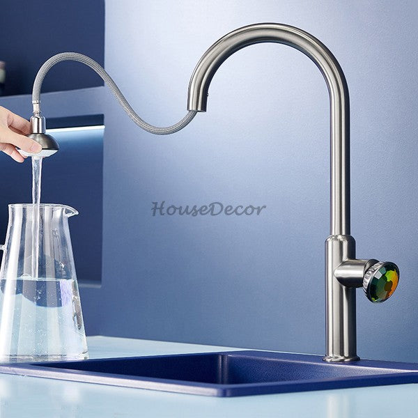 Modern kitchen sink mixer tap pull out spray additional view