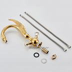 Modern bathroom basin mixer tap dual handle control additional view
