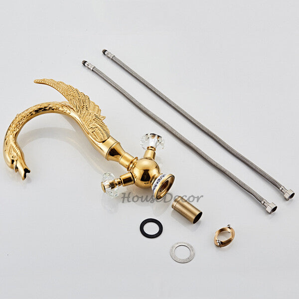 Modern bathroom basin mixer tap dual handle control additional view
