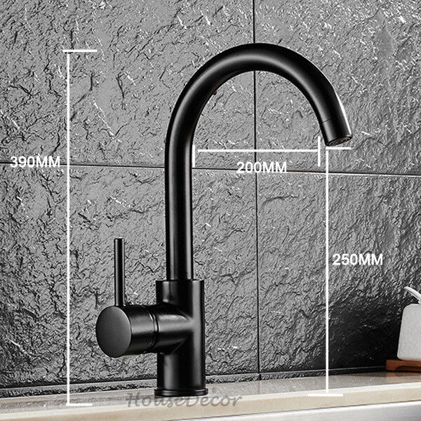 Black Brass kitchen sink mixer tap swivel spout additional view