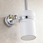 Chrome Ceramic toilet brush holder detailed product view detail view