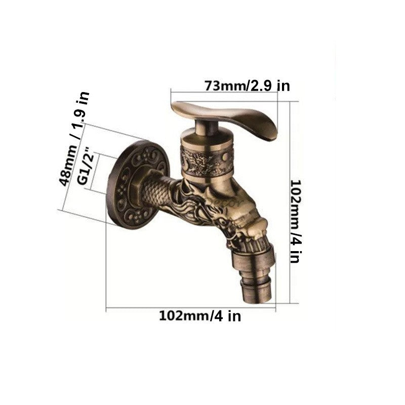 Modern utility faucet wall mounted design detail view