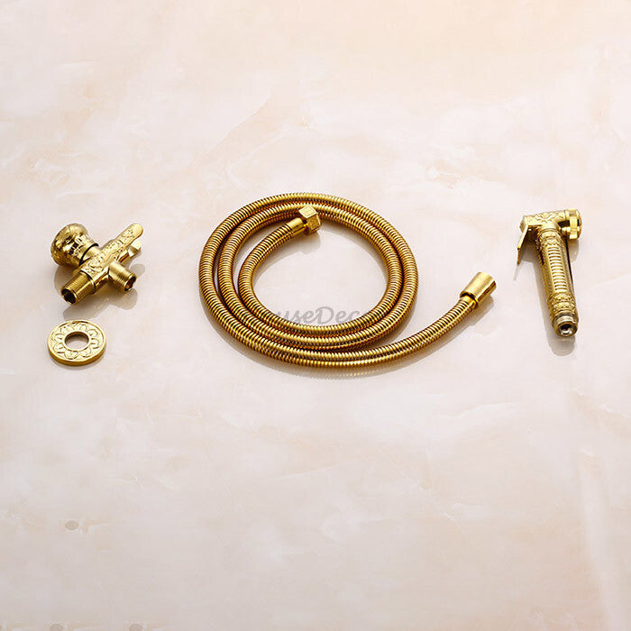 Gold home product handheld shower set detail view