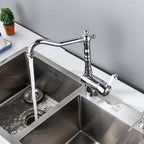 Modern Ceramic kitchen sink mixer tap swivel spout detail view
