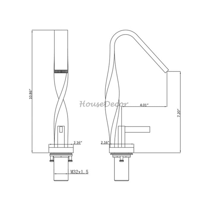 Chrome bathroom basin mixer tap waterfall spout additional view